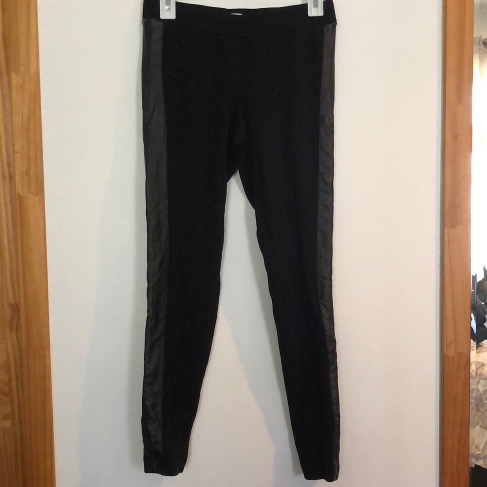 Cache Faux Leather Accent Leggings